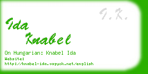 ida knabel business card